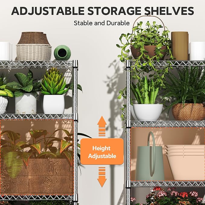 M MZG 6 Tiers Storage Shelves Load 2100LBS, Metal Shelving Wire Metal Shelving - Image 4