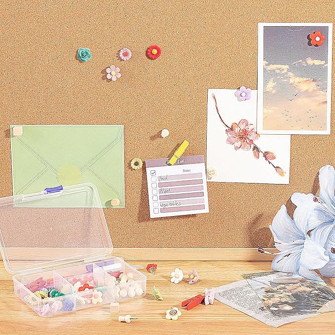 78 Pieces Cute Push Pins for Bulletin Board, Flower Decorative Push Pins | - Image 5