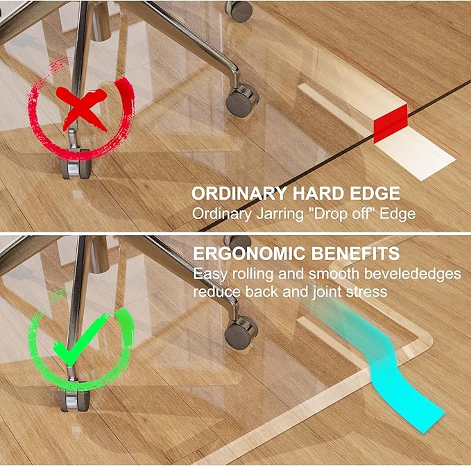 MESAILUP Beveled Edge Office Chair Mat - Image 3