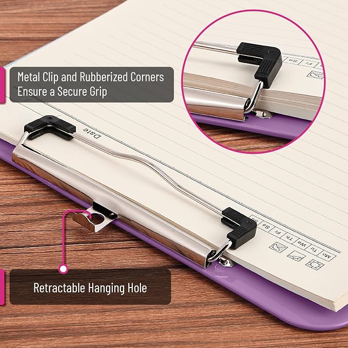 Mr. Pen- Plastic Clipboard, 12.5" x 9", 2 Pack | Pastel Purple Clipboard Plastic - Image 3