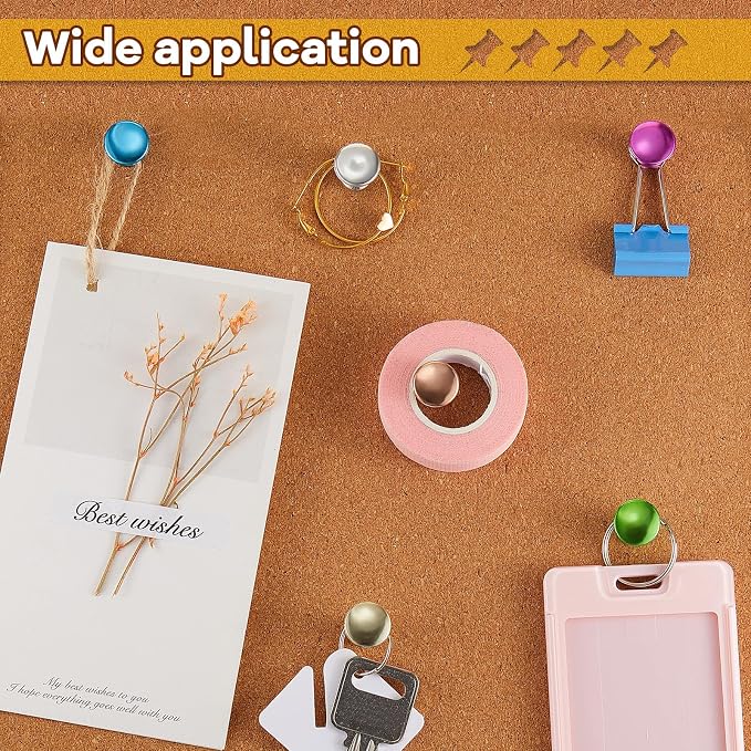 Outus 100 Pcs Giant Push Pins Large Thumb Tacks Metal Heads 1 Inch Jumbo Push - Image 5