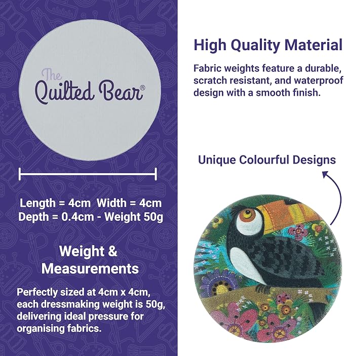 The Quilted Bear Pattern Weight Set – Scratch-Resistant Fabric Weights - Image 2