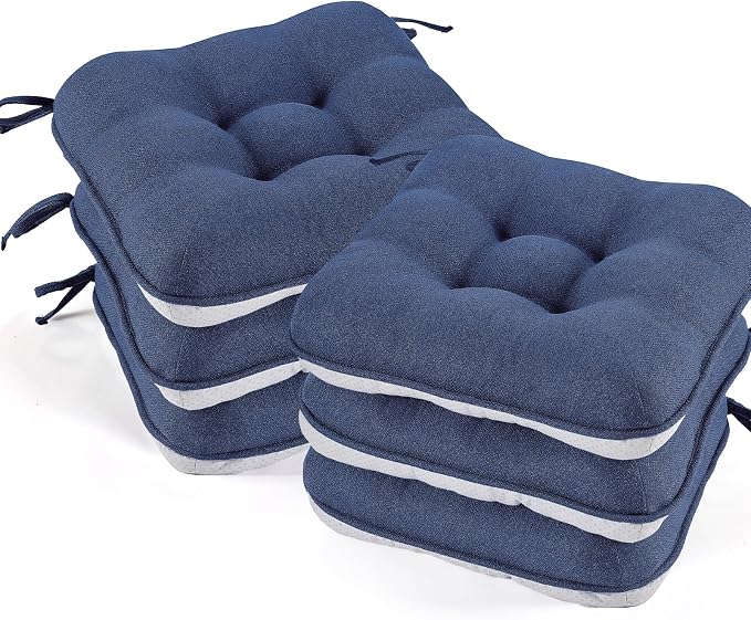 BETU Chair Cushions for Dining Chairs Set of 6, 3.5" Thick Outdoor Indoor Chair by BETU