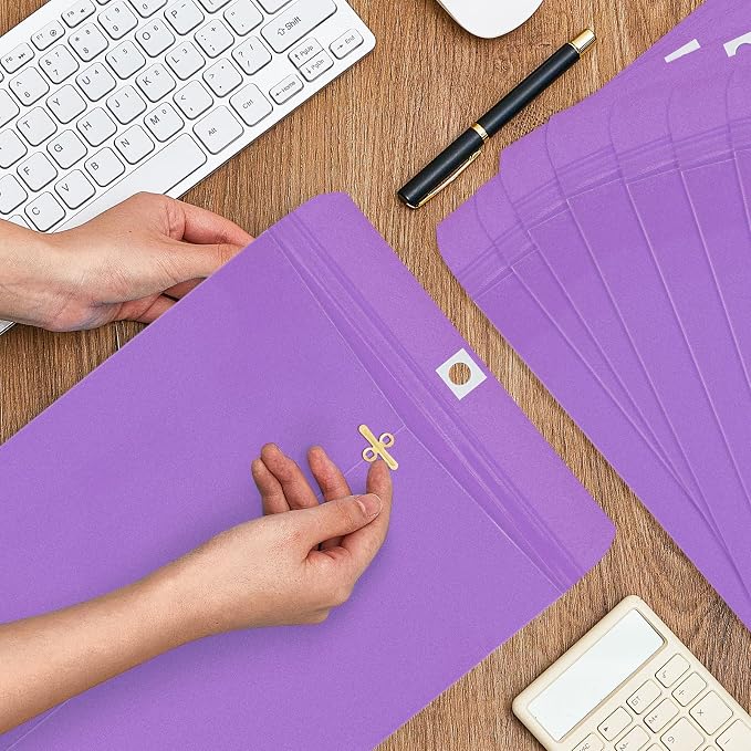 Geyee 100 Pcs Clasp Manilla Envelopes 10 x 13 Inch Gummed Colored Envelopes - Image 5