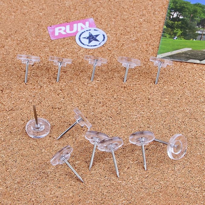 Push Pins 500-count Flat Thumb Tacks Steel Point and Plastic Head - Image 4