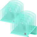 Delifox Incline File Organizer for Desk, 5-Section Mesh Metal Desktop File by Delifox
