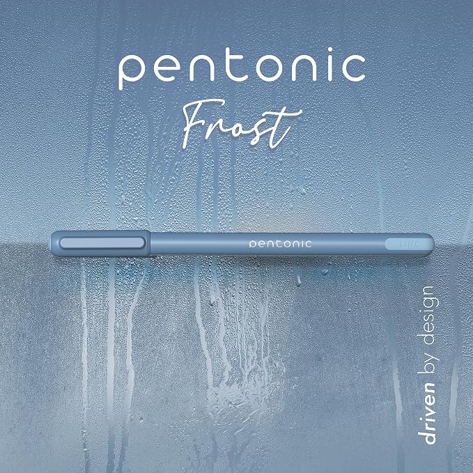 Pentonic Ballpoint Pens, Frosted Pale Blue Barrel - Image 7