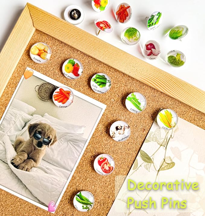 Push Pins for Cork Board -24pcs Decorative Push Pins - Image 3