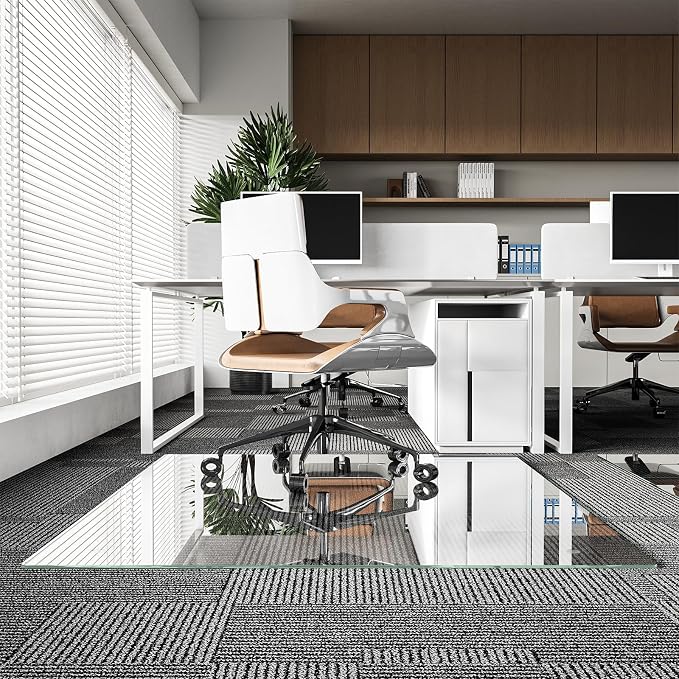 Koonmi Glass Chair Mat for Carpet, Tempered Glass 46"x60" Office Chair Mat - Image 7
