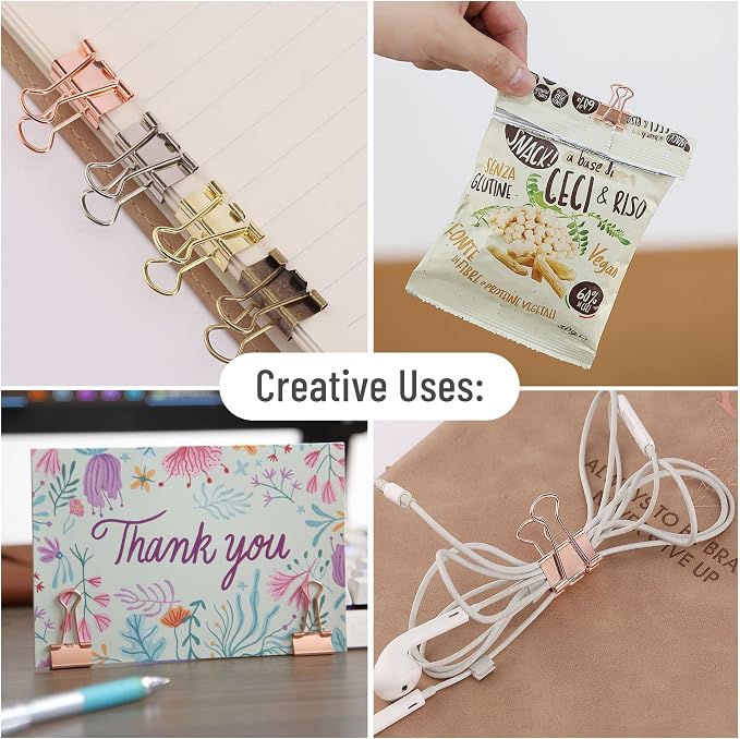Mr. Pen- Small Binder Clips, Small Size | Rose Gold Metal Binder Paper Clips - Image 5