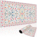 Pink Floral Desk Mat 31.5"x15.7" | Extra Large Mouse Pad, Non-Slip Rubber Base by Mcapirivo