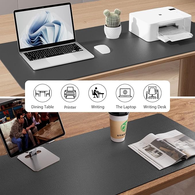 Aothia Leather Desk Pad Protector, Mouse Pad, Office Desk Mat, Non-Slip PU - Image 6