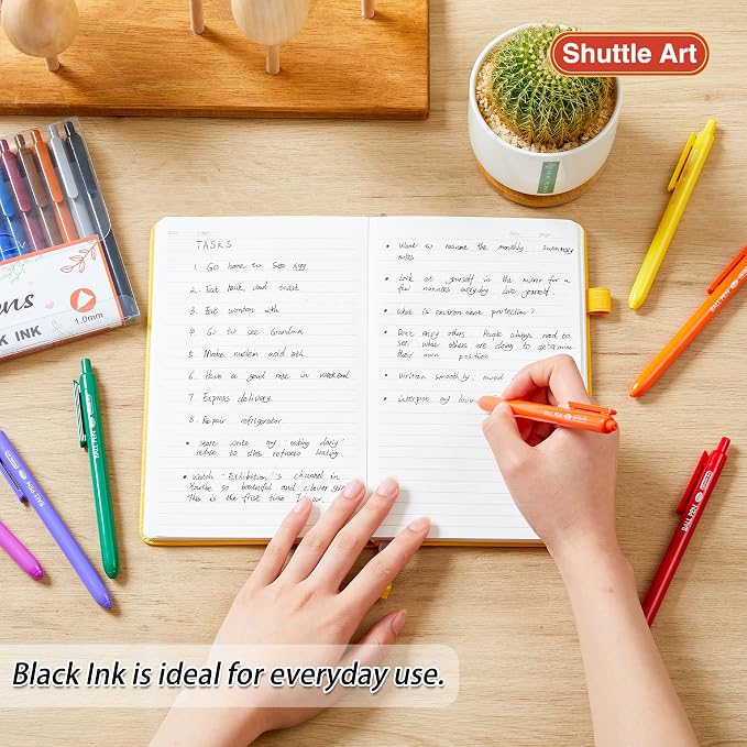 Shuttle Art Ballpoint Pens, 24 Pack Colored Retractable Black Ink Ball Point - Image 4