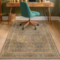 Vintage Brown Office Rugs for Rolling Chairs, Low Pile, Slip-Resistant and by JTJ