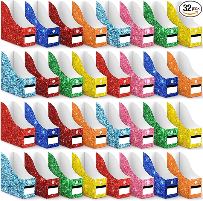 Jutom 32 Pcs Magazine File Holder Set Including Colored Foldable Desk File by Jutom