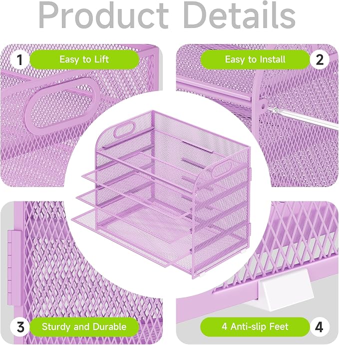 Cawukege 2 Pack 5 Tier Paper Organizer, Letter Tray - Image 4