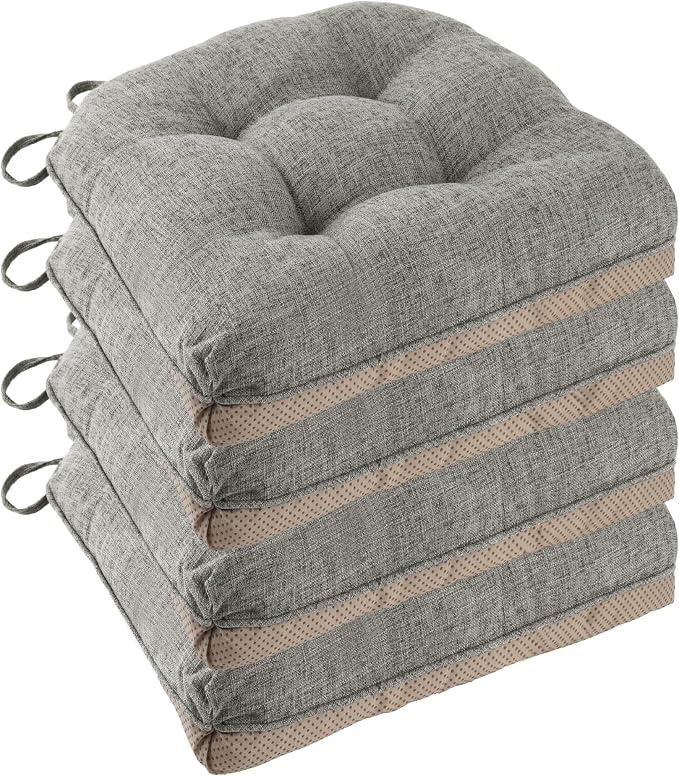 Non Slip Chair Cushions for Dining Chairs Set of 4 Kitchen Chair Cushions by FlyGulls