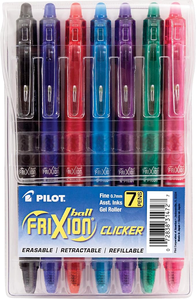 Pilot FriXion Clicker Erasable, Refillable & Retractable Gel Ink Pens Fine Point by PilotCorporationofAmerica