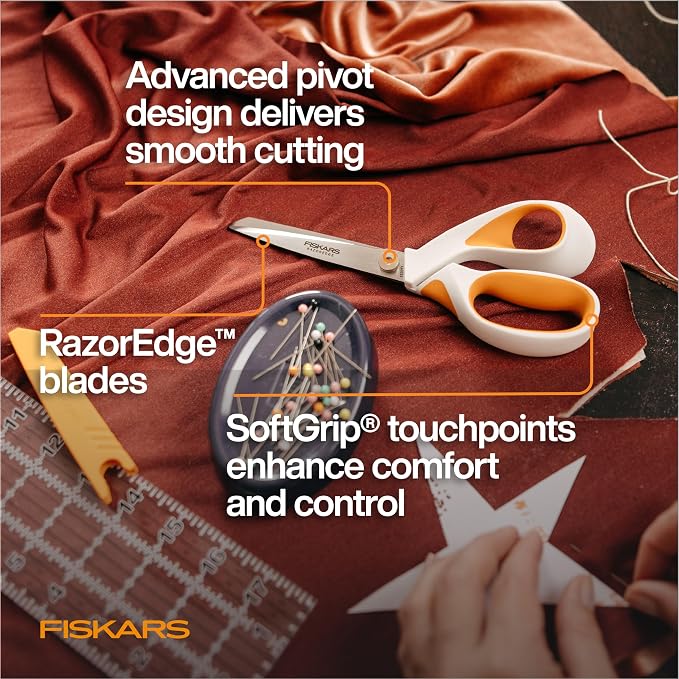 Fiskars RazorEdge Fabric Scissors, Heavy Duty Fabric Shears, Ultra-Sharp - Image 3