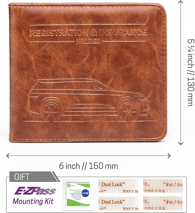 CANOPUS Car Registration and Insurance Holder, Magnetic Closure, Embossed Card - Image 6