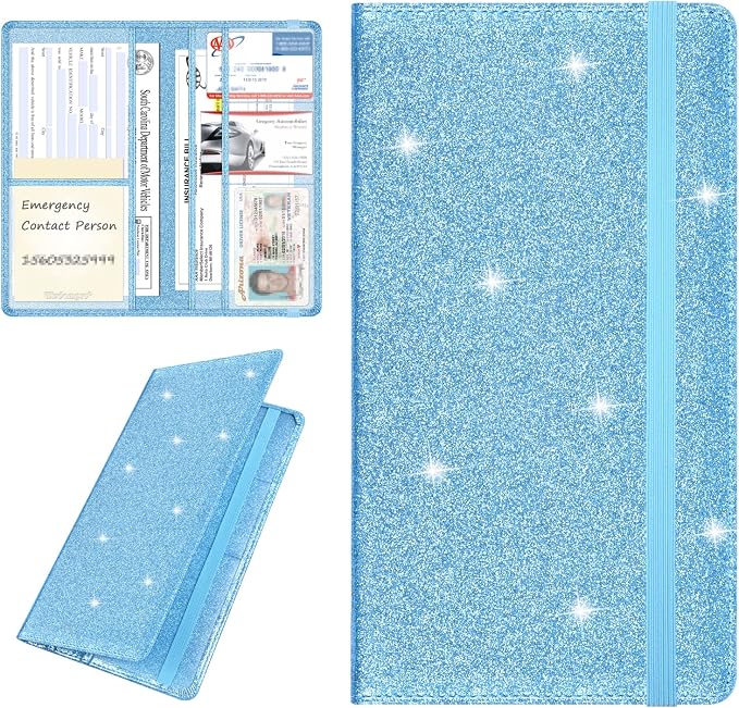 Wisdompro Car Document Holder Organiser, PU Leather Vehicle Insurance and by Wisdompro