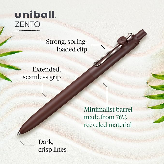 uniball Zento Liquid Gel Ink Retractable Pens, Medium Point, Boho Barrels - Image 2