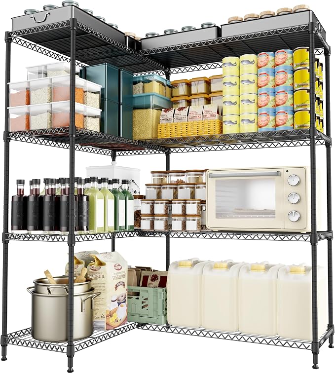 M MZG 4 Tiers Storage Shelves Load 1200LBS, Metal Shelving Wire Metal Shelving by MEIGAOPLASTICANDMETALHKCOLIMITED