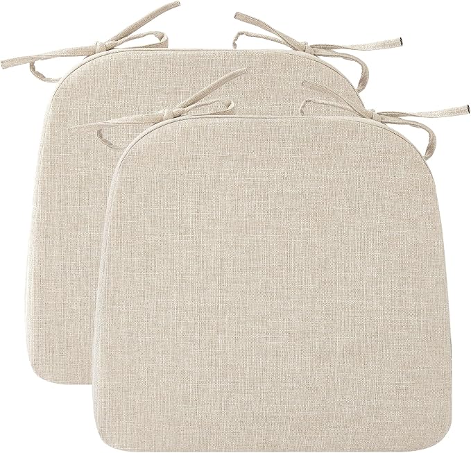 Ruqmuis Chair Cushions for Dining Chairs, D-Shaped Chair Pads by Ruqmuis