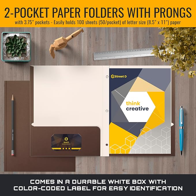 Better Office Products Brown Paper 2 Pocket Folders - Image 2