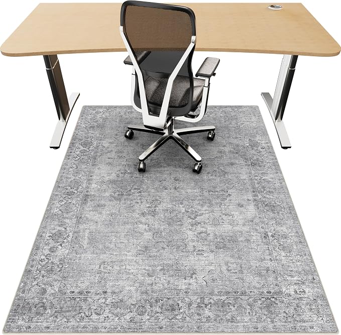 Office Chair Mat for Hardwood Floor, Anti-Slip Under Desk Mat for Rolling Chair by Unknown