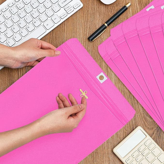 Geyee 100 Pcs Clasp Manilla Envelopes 9 x 12 Inch Gummed Colored Envelopes - Image 5
