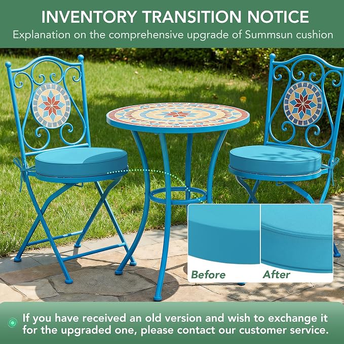 Summsun Outdoor Bistro Chair Cushions Set of 4 - Image 9