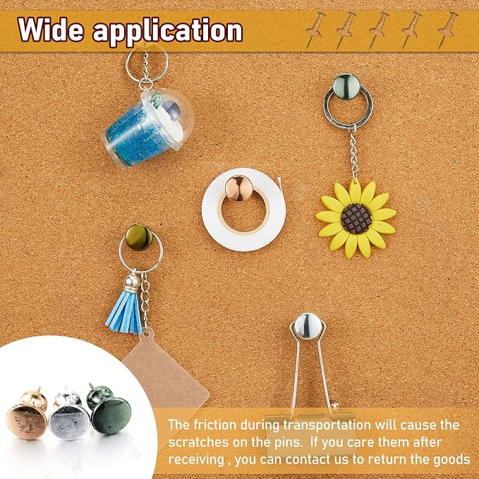 Outus 60 Pcs Giant Push Pins Jumbo Tacks 1/1.8inch Plastic Head - Image 5