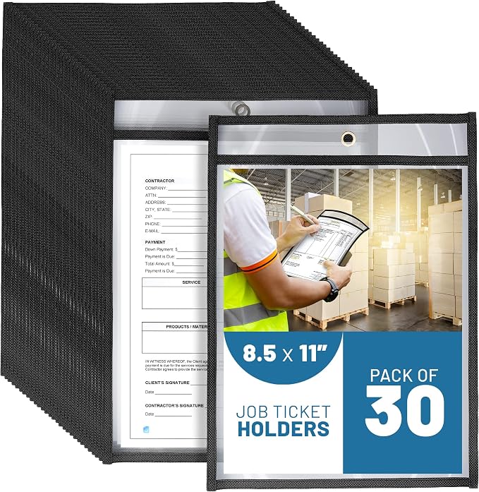 30 Pack Job Ticket Holders 8.5x11 by Juzari