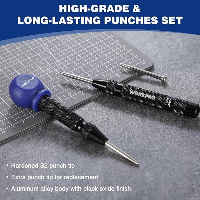 WORKPRO 2PCS Automatic Center Punch - Image 5