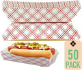 Mr Miracle 7 Inch Paper Hot Dog Tray in Red White Pattern. Pack of 50. by MrMiracle