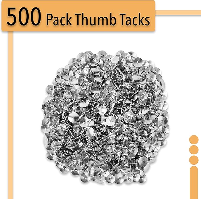 Mr. Pen- Thumb Tack, 500 Pack, Flat Push Pins Bulk | Steel Round Push Pins - Image 2