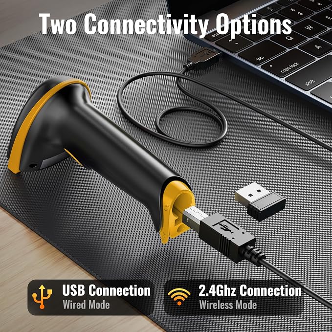 Tera Barcode Scanner with Battery Indicator: 1D Wireless, 5100 Yellow | USB - Image 8