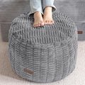 HIGOGOGO Pouf Ottoman Stuffed Round Modern Foam Filled Foot Rest Poufs by HIGOGOGO
