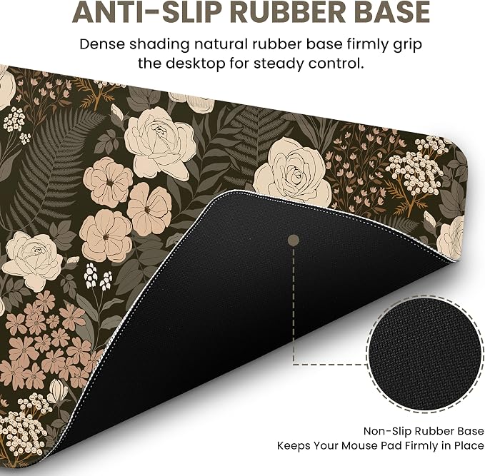 Aesthetic Desk Mat, Cute Wild Rose Desk Pad Protector - Image 3