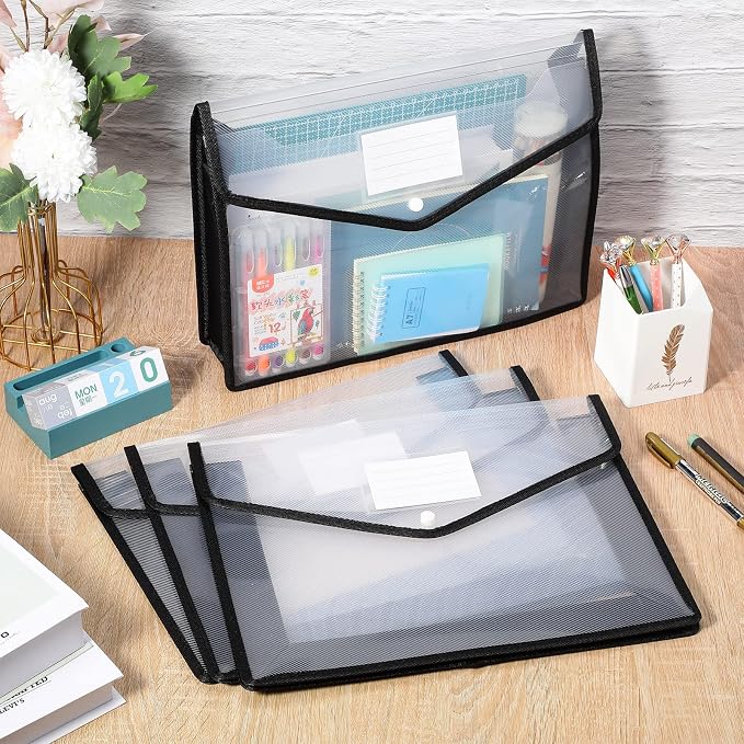 10 Pieces Plastic File Folders Envelope Expanding File Wallet Organizer - Image 7