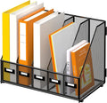 DALTACK 5 Vertical Compartments Magazine File Holder, Binder Organizer by DALTACK