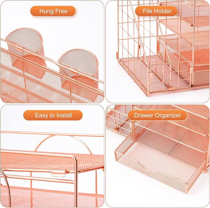 Marbrasse Rose Gold Desk Organizer - Image 4