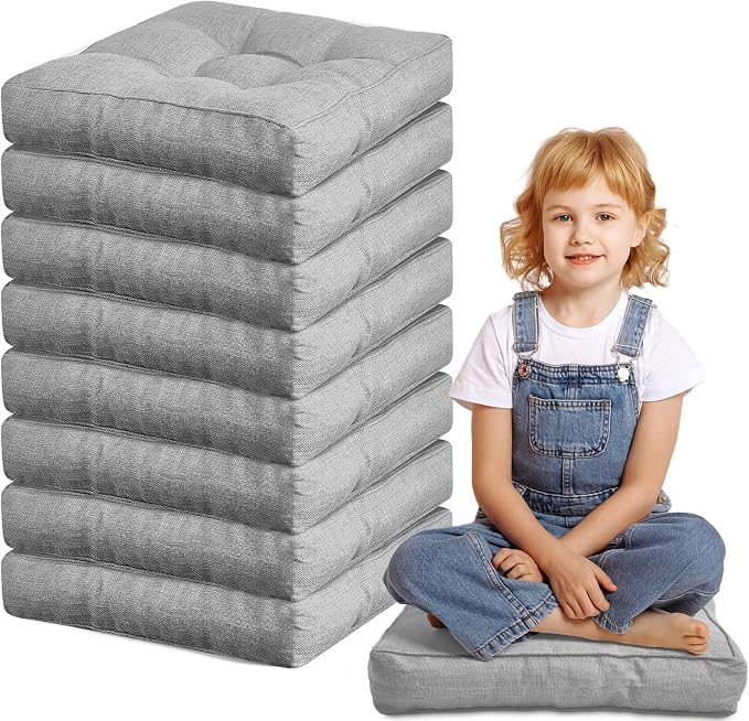 Juexica 8 Pcs Floor Cushions for Kids Floor Pillows Flexible Seating Cushions by Juexica