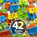 Officemate Happy Smiling Face Binder Clips, Small Size, 42 in Pack, Comes in by Officemate