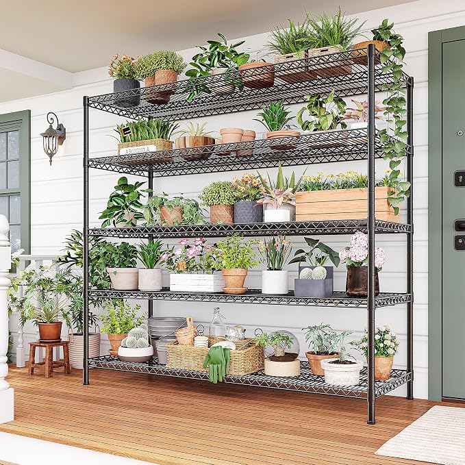 REIBII 55.5" W Storage Shelves 3200LBS Wire Shelving Unit 5 Tier Metal Shelving - Image 5