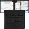 Car Registration and Insurance Holder, Premium PU Leather Vehicle Glove Box Car by New+Fashion+Kingdom