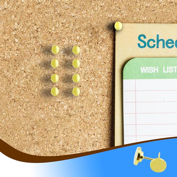 30 Pcs Metal Push Pins Gold Thumb Tacks or - Image 5