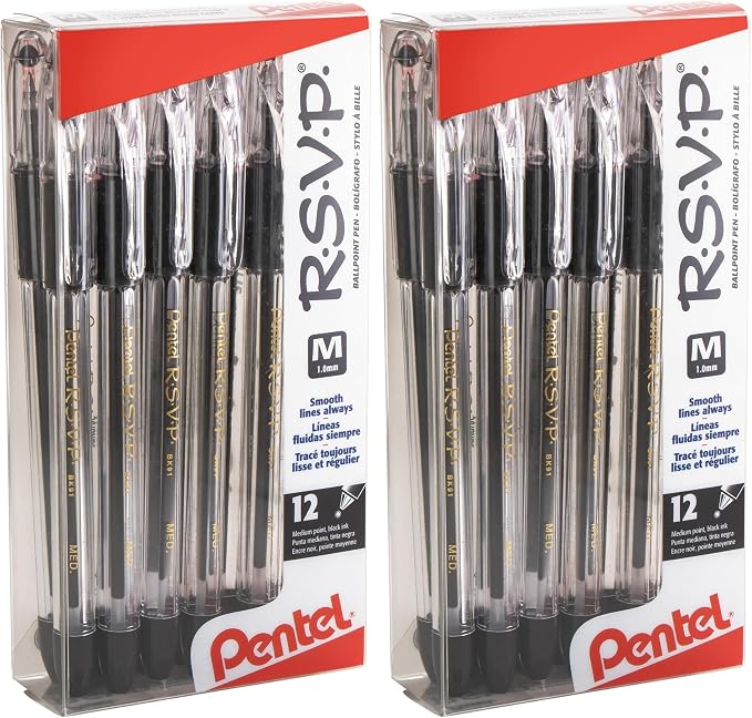 Pentel RSVP Ballpoint Pen, Medium Line by PentelofAmerica