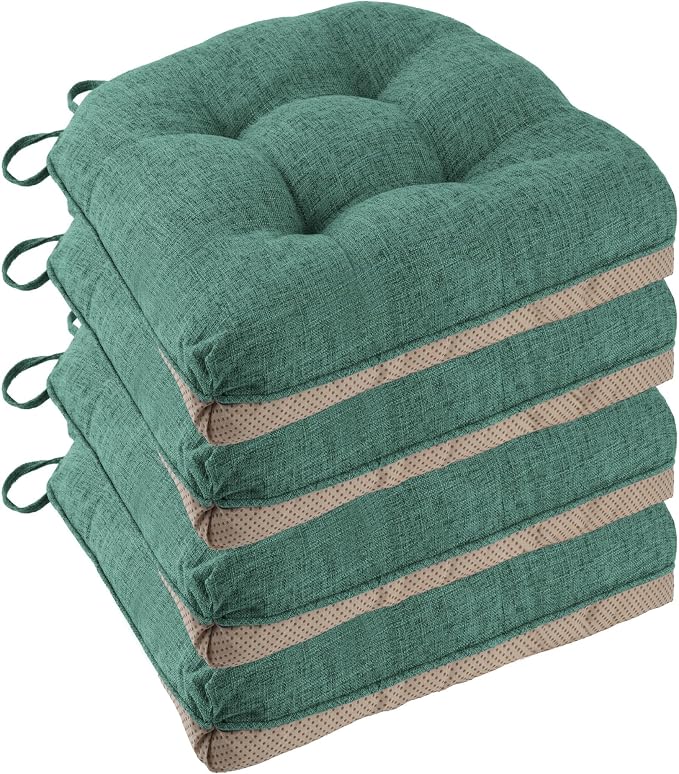 Non Slip Chair Cushions for Dining Chairs Set of 4 Kitchen Chair Cushions by FlyGulls